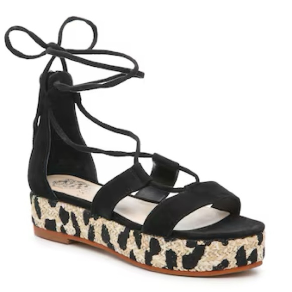 Vince Camuto Kellia platform sandals size 7.5M black suede